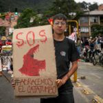 concentración en el norte de Bogotá, Colombia, en solidaridad con el pueblo del Catatumbo